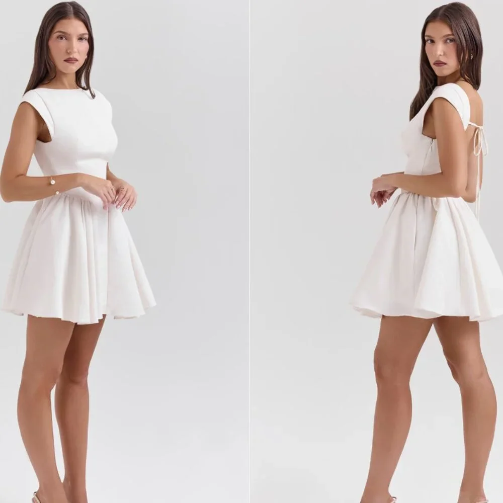 HOUSE OF CB 'Enchant' White Open Back Mini Dress NWT